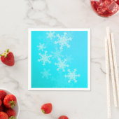 Blue White Snowflakes Minimalistisch Weihnachten Serviette (Beispiel)
