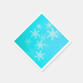 Blue White Snowflakes Minimalistisch Weihnachten Serviette (Ecke)
