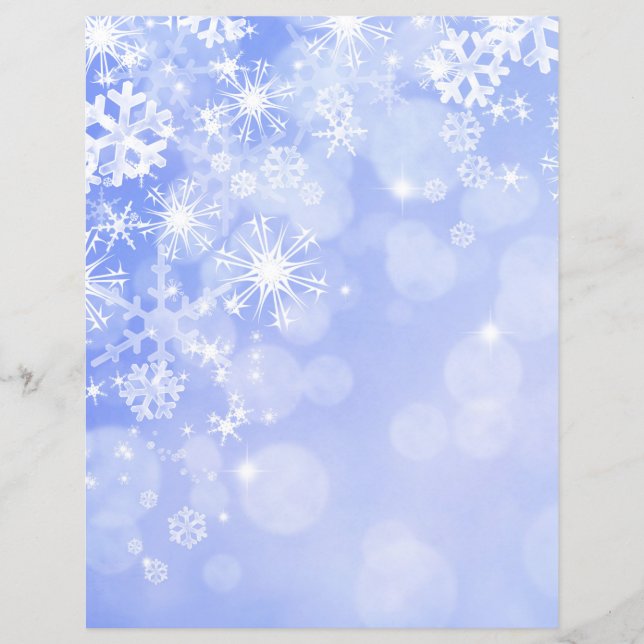 Blue & White Snowflakes Scrapbook Paper (Vorderseite)