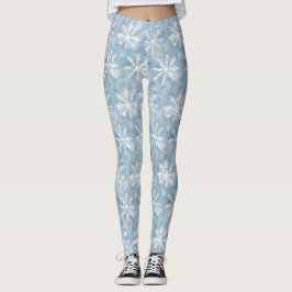 Blue White Snowflakes Weihnachten Leggings