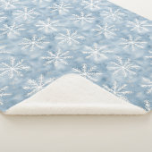 Blue White Snowflakes Weihnachten Sherpadecke (3/4)