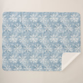 Blue White Snowflakes Weihnachten Sherpadecke (Vorderseite (Horizontal))