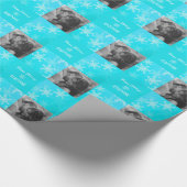 Blue White Snowlfake Minimalistisches Foto Weihnac Geschenkpapier (Ecke)