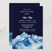 Blue White Snowy Mountains Hochzeitskuppel Dusche Einladung (Vorne/Hinten)