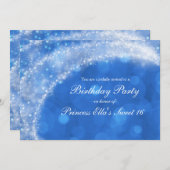 Blue & White Sparkle Aschenputtel Jedes Event Part Einladung (Vorne/Hinten)