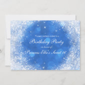 Blue & White Sparkle Aschenputtel Jedes Event Part Einladung (Vorderseite)