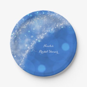 Blue & White Sparkle Aschenputtel Jedes Event Part Pappteller