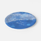 Blue & White Sparkle Aschenputtel Jedes Event Part Pappteller (Schrägansicht)