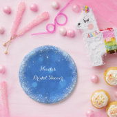 Blue & White Sparkle Aschenputtel Jedes Event Part Pappteller (Party)