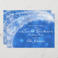 Blue & White Sparkle Aschenputtel Sweet 16 Party