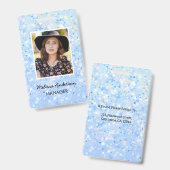 Blue White Sparkle Mitarbeiter Mitarbeiter Foto ID Ausweis (Front & Back)
