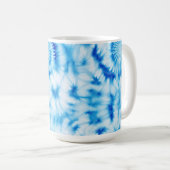 Blue White Spiral Gefärbte Krawatte Kaffeetasse (VorderseiteRechts)