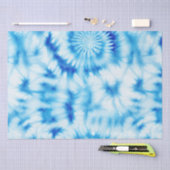 Blue White Spiral Gefärbte Krawatte Seidenpapier (Handwerk)