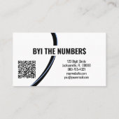 Blue White Spiral Numbers Custom Foto QR Code Visitenkarte (Rückseite)