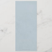 Blue White Spring Florals Flat 4 Course Oster Menükarte (Rückseite)