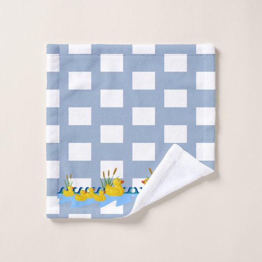 Blue & White Square Bathroom Towel Sets Ducks (Waschlappen)