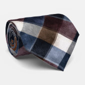 Blue White Squares Krawatte (Gerollt)