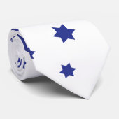 Blue White Star of David Muster Krawatte (Gerollt)
