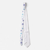 Blue White Star of David Muster Krawatte (Rückseite)