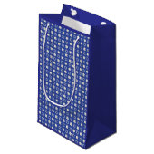 Blue/White Star von David Pattern Geschenktasche Kleine Geschenktüte (Vorderseite Schrägansicht)
