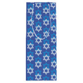Blue/White Star von David Pattern Geschenktüte Für Weinflaschen (Rückseite)