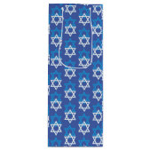 Blue/White Star von David Pattern Geschenktüte Für Weinflaschen (Vorderseite)