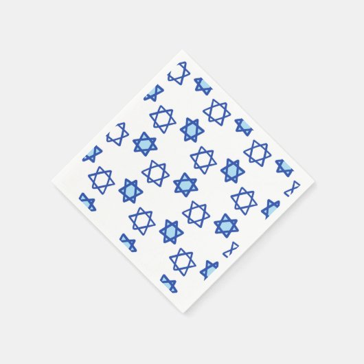 Blue & White Star von David Pattern jüdischer Urla Serviette (Ecke)