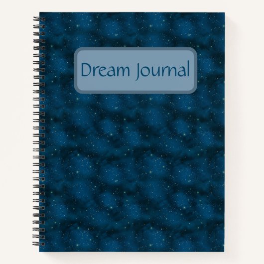 Blue & White Starry Night Celestial Dream Journal Notizblock (Vorderseite)