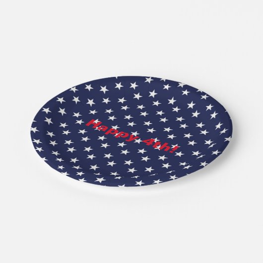 Blue & White Stars 4. Juli Party Paper Teller (Schrägansicht)