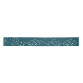Blue & White Stary Merry Cristmas Satin Ribbon Satinband