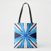 Blue White Sternexplosion Christmas Star Snowflake Tasche (Vorderseite)