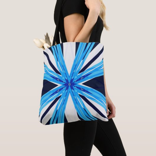 Blue White Sternexplosion Christmas Star Snowflake Tasche (Von Nahem)