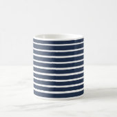 Blue White Strip Beach House Kaffeetasse (Mittel)