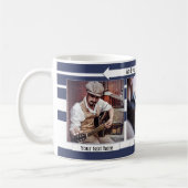 Blue White Strip sein Foto Tasse (Links)