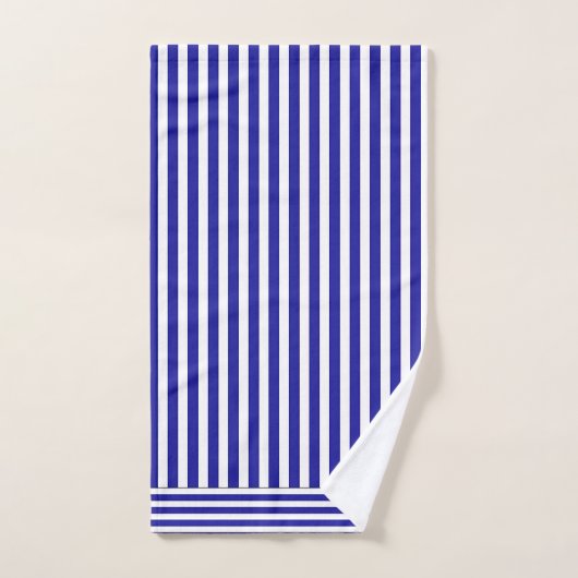 Blue White Stripe Bath Towel Set  (Handtuch)