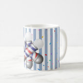 Blue & White Stripe Mug Barber Pole Kaffeetasse (VorderseiteRechts)