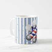 Blue & White Stripe Mug Barber Pole Kaffeetasse (Vorderseite Links)