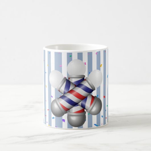 Blue & White Stripe Mug Barber Pole Kaffeetasse (Mittel)