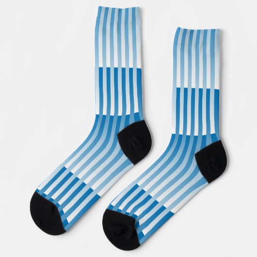 Blue White Striped Pattern Socken (Linkes Detail)