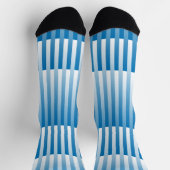 Blue White Striped Pattern Socken (Oben)