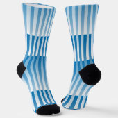 Blue White Striped Pattern Socken (Gewinkelt)