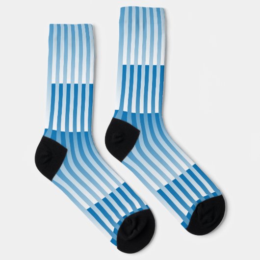 Blue White Striped Pattern Socken (Rechts)