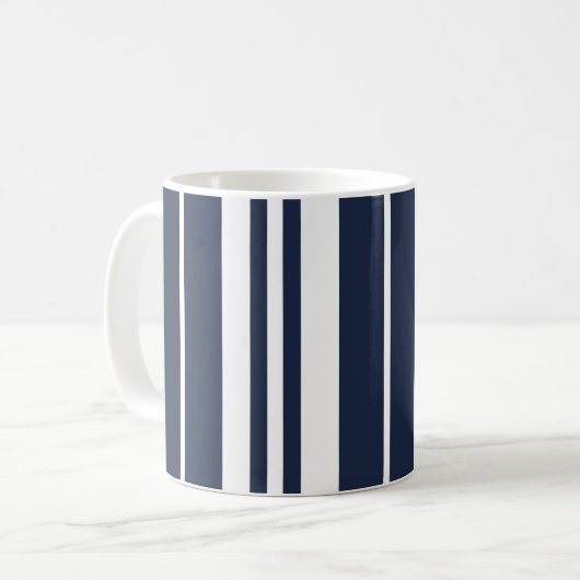 Blue White Stripes Beach House Kaffeetasse (Vorderseite Links)