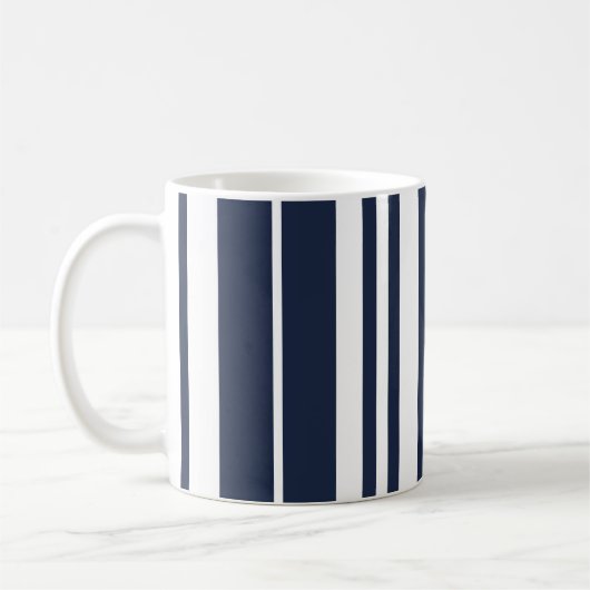 Blue White Stripes Beach House Kaffeetasse (Links)
