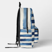 Blue White Stripes Bedruckter Rucksack (Links)