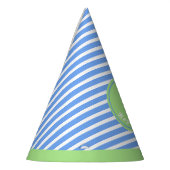 Blue, White Stripes Birthday Party Hat Partyhütchen (Links)