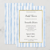 Blue White Stripes Bridal Shower Einladung (Vorne/Hinten)