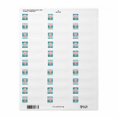 Blue White Stripes Jellyfish Address Labels (Vorne)