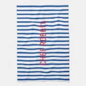 Blue White Stripes Koch Robert Your Name Cooking Geschirrtuch (Vertikal)
