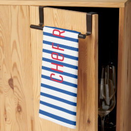 Blue White Stripes Koch Robert Your Name Cooking Geschirrtuch